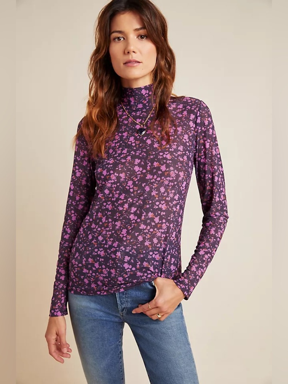 Anthropologie Petula Mock Neck Top